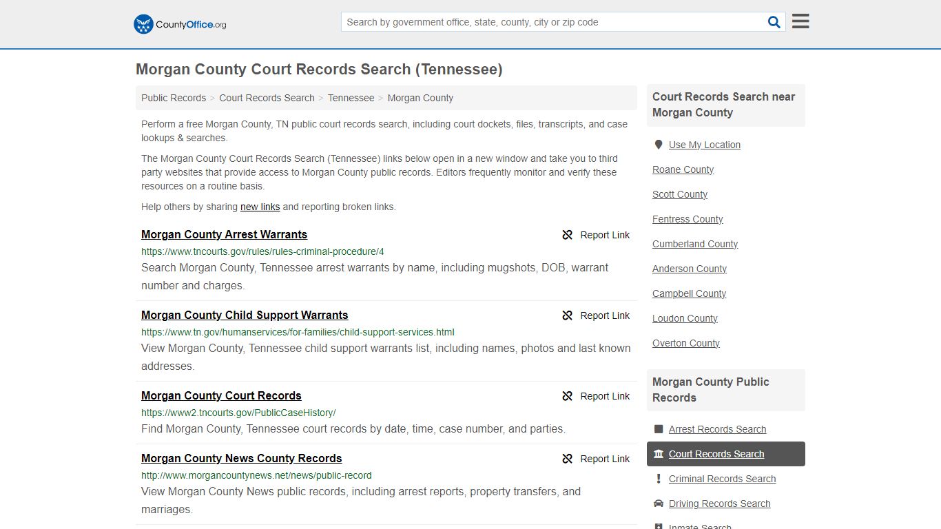 Morgan County Court Records Search (Tennessee) - County Office